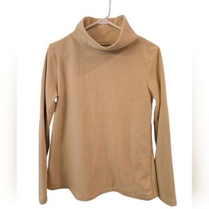 DUDLEY STEPHENS TAN LONG SLEEVE FLEECE TURTLENECK.TUCKERNUCK. SIZE SMALL.